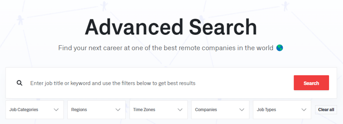 advanced search in we work remotely